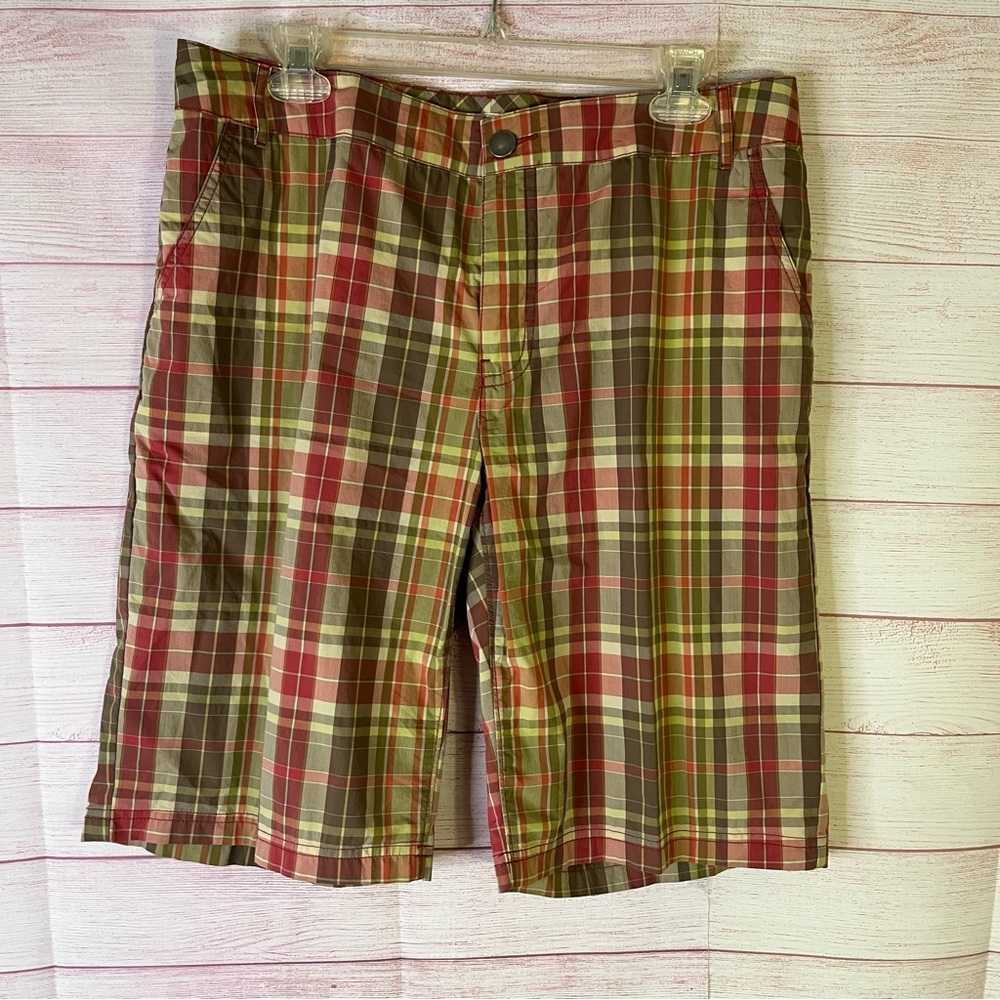 Pendleton Plaid Pocketed Cotton Blend‎ Shorts Size 14